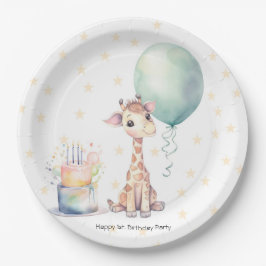 サファリキリン風バルーンケーキ1st.誕生日パーティー ペーパープレート