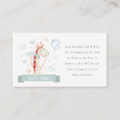 サファリキリン風船表示シャワーベビーシャワー エンクロージャーカード (正面)