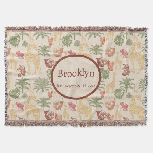 サファリキリン&トロピカル離れ子供部屋 スローブランケット (正面)