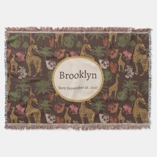 サファリキリン&トロピカル離れ子供部屋 スローブランケット (正面)