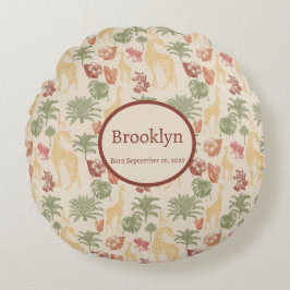 サファリキリン&トロピカル離れ子供部屋 ラウンドクッション