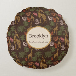 サファリキリン&トロピカル離れ子供部屋 ラウンドクッション