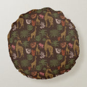 サファリキリン&トロピカル離れ子供部屋 ラウンドクッション (裏面)