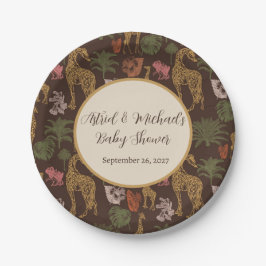 サファリキリン&パーム離れズベビーシャワーパーティー ペーパープレート