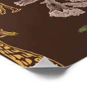 サファリキリン&パーム離れヴィンテージベビーシャワー ポスター (角)