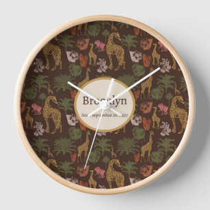 サファリキリン&パーム離れ子供部屋 壁時計