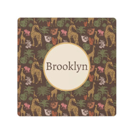 サファリキリン&フローラ子供部屋名札 メタルプリント