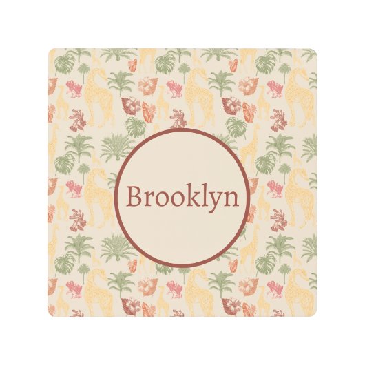 サファリキリン&フローラ子供部屋 メタルプリント (正面)