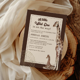 サファリキレーフニュートラルベビーシャワー 招待状