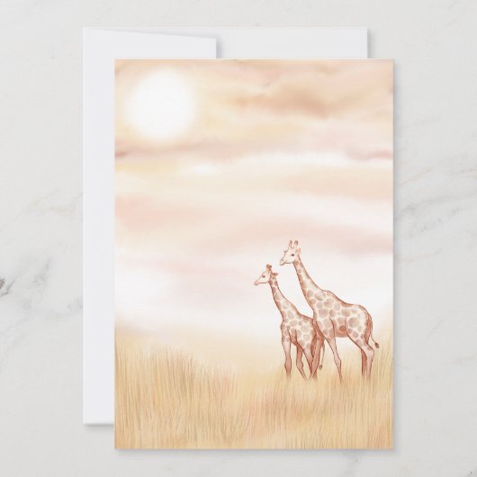 サファリキレーフベビーシャワー招待状 男女兼用 招待状 (裏面)