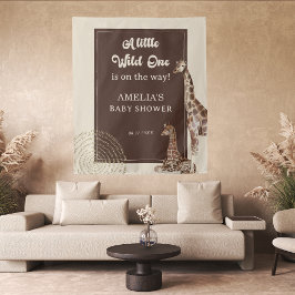 サファリキレーフワイルドアドベンチャーベビーシャワー背景 タペストリー