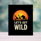 サファリクールデザイン女子男性へキッズサファリアニマ アクリルサイン (ニュートラル)