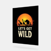 サファリクールデザイン女子男性へキッズサファリアニマ アクリルサイン (傾斜)