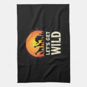 サファリクールデザイン女子男性へキッズサファリアニマ キッチンタオル (縦)