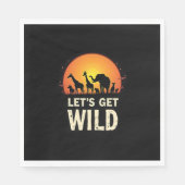 サファリクールデザイン女子男性へキッズサファリアニマ スタンダードランチョンナプキン (正面)