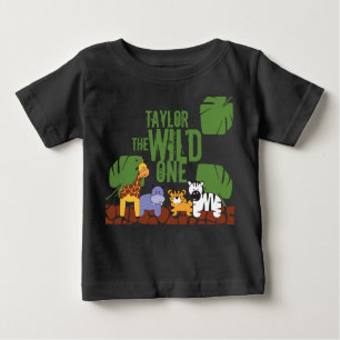 サファリグリーンタイプWILD ONE 1歳の誕生日 ベビーTシャツ
