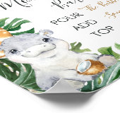 サファリグリーンリーベビーシャワーマモサバーサイン ポスター (角)