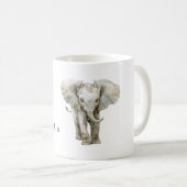 サファリグレーゾウ動物 コーヒーマグカップ (正面右)