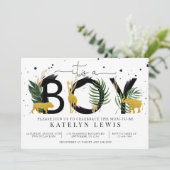 サファリゴールドアニマルベイビーシャワー招待状 招待状 (スタンド正面)