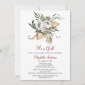 サファリサハラサバンナフローラガールベビーシャワー  招待状 (正面)