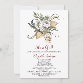 サファリサハラサバンナフローラガールベビーシャワー  招待状