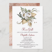 サファリサハラサバンナフローラガールベビーシャワー  招待状 (正面/裏面)