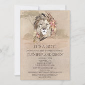 サファリサハラサバンナライオンベビーシャワー 招待状 (正面)