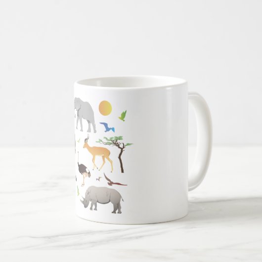 サファリサバンナ動物 コーヒーマグカップ (正面右)