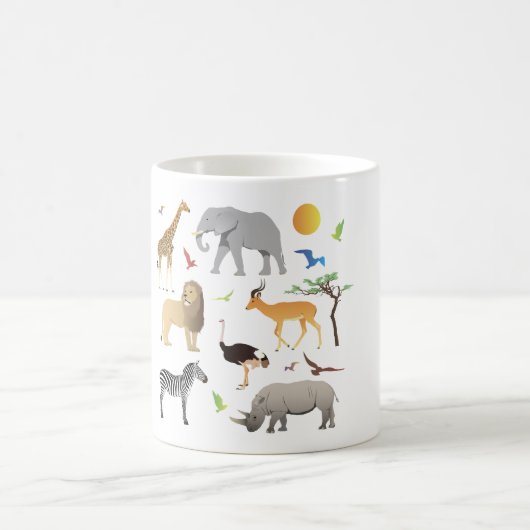 サファリサバンナ動物 コーヒーマグカップ (中央)