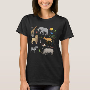 サファリサバンナ複数の動物 Tシャツ