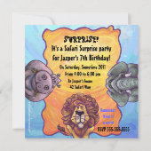 サファリサプライズパーティの招待状 招待状 (裏面)