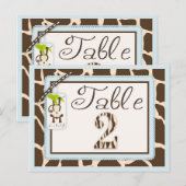 サファリサルアニマルプリントベビシャワーテーブルカード ポストカード (正面/裏面)