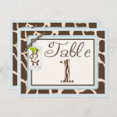 サファリサルアニマルプリントベビシャワーテーブルカード ポストカード (正面/裏面)