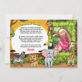 サファリサンシャイントロピカルジャングル動物かわいい写真 サンキューカード (正面)