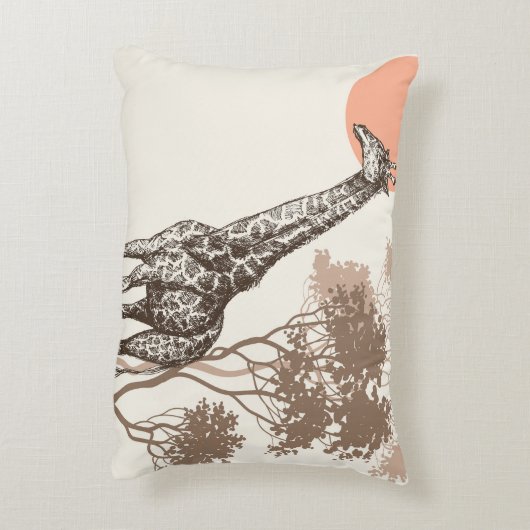 サファリサンセットキリン自然風景 アクセントクッション (裏面(縦))