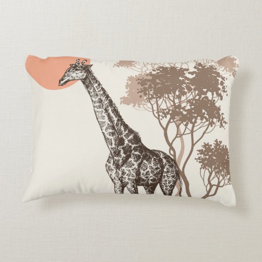 サファリサンセットキリン自然風景 アクセントクッション (裏面)