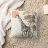 サファリサンセットキリン自然風景 クッション (ブランケット)