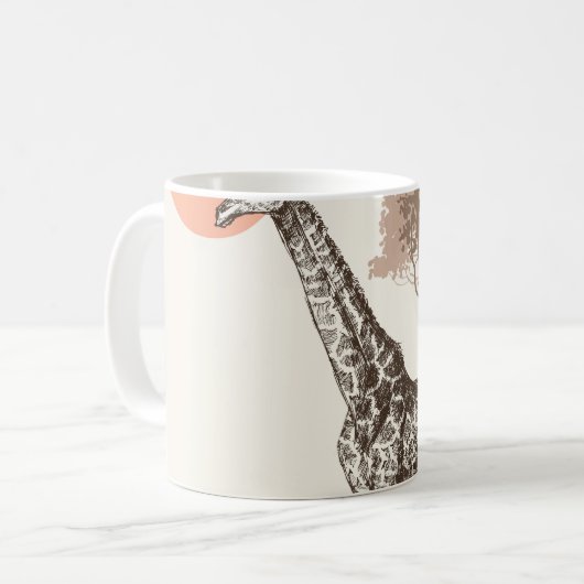 サファリサンセットキリン自然風景 コーヒーマグカップ (正面左)