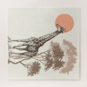 サファリサンセットキリン自然風景 ジグソーパズル (横)