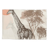 サファリサンセットキリン自然風景 枕カバー (裏面)