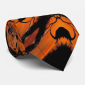 サファリサンセットパターンジオメトリックアートオレンジブラック ネクタイ (ロール)