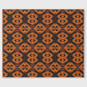 サファリサンセットパターンジオメトリックアートオレンジ ラッピングペーパー (フラット)