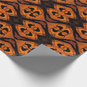 サファリサンセットパターンジオメトリックアートオレンジ ラッピングペーパー (角)