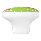 サファリシックなモンキーヒョウのチータピンク&グリーン セラミックノブ (側面)