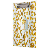 サファリシックラックス金ゴールド&ホワイトアニマルプリント クリップボード (左)