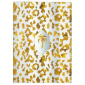 サファリシックラックス金ゴールド&ホワイトアニマルプリント クリップボード (裏面)