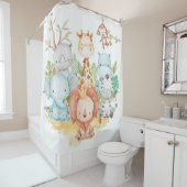 サファリシャワーカーテン、キッズバスルーム シャワーカーテン (インサイチュ)