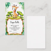 サファリシンプルキリン赤ちゃんシャワー エンクロージャーカード (正面/裏面)