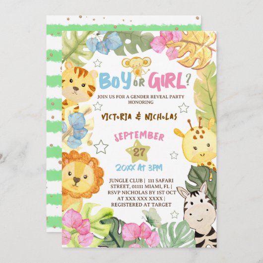 サファリジェンダーが水の色を明らかにする 招待状 (正面/裏面)