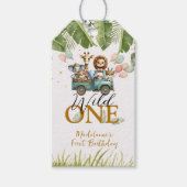 サファリジャングルありがとうワイルドワン1歳の誕生日 ギフトタグ (正面)